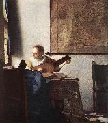 Jan Vermeer Woman with a Lute near Window oil painting artist